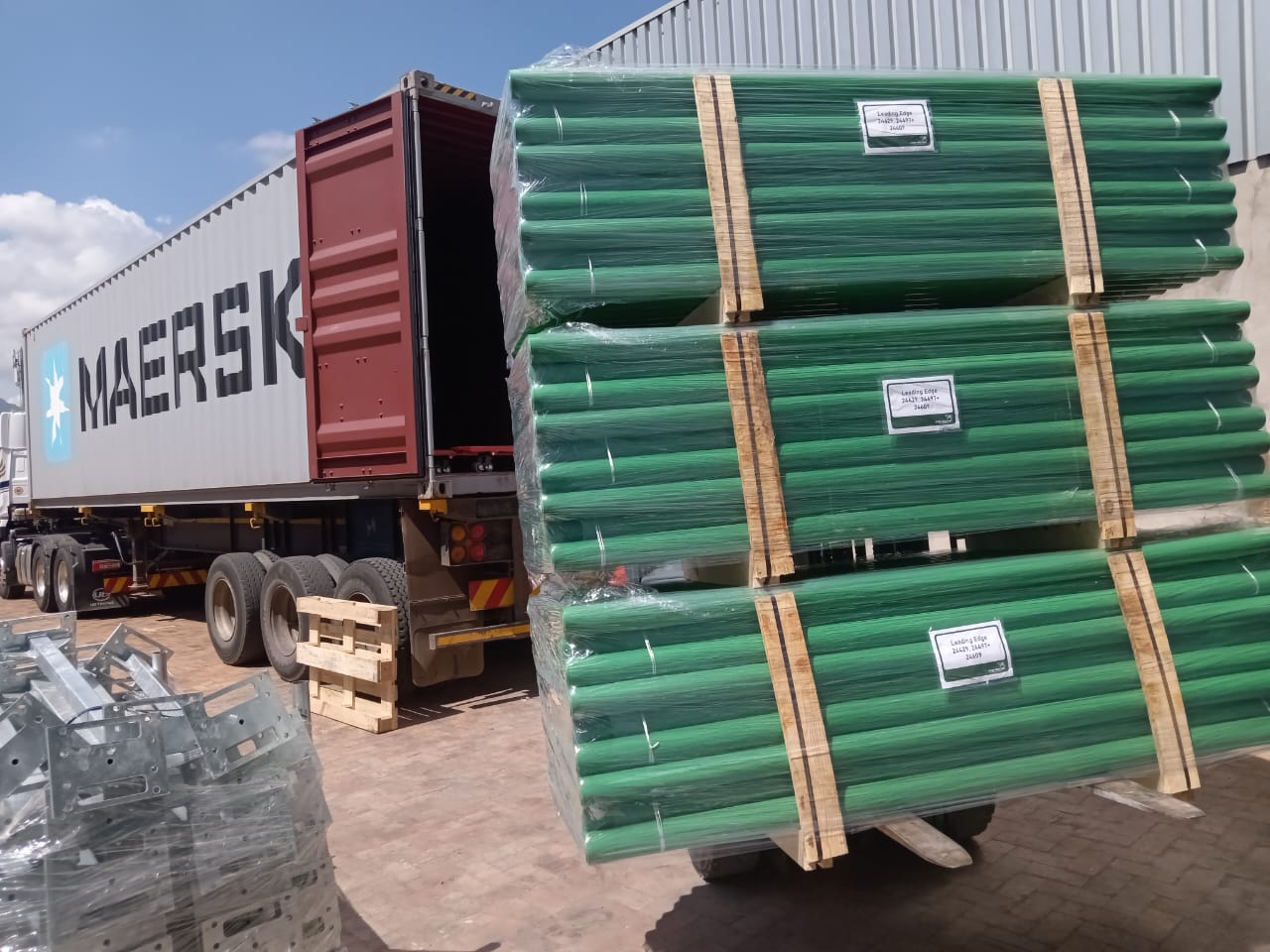 Agricultural product shipment ready for delivery